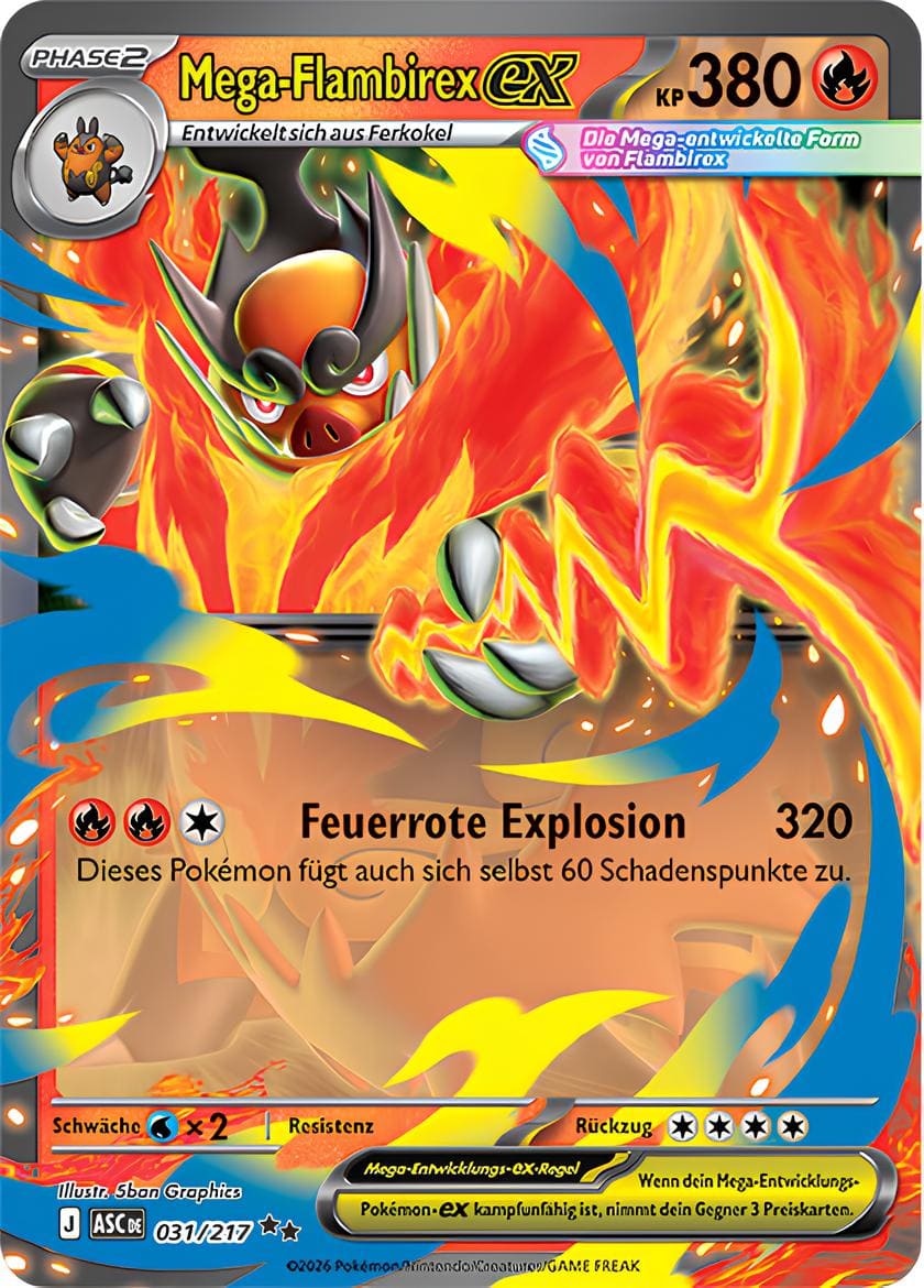 ASC031 - Mega Flambirex ex - Erhabene Helden - ME 2.5 - (ASC031/217)