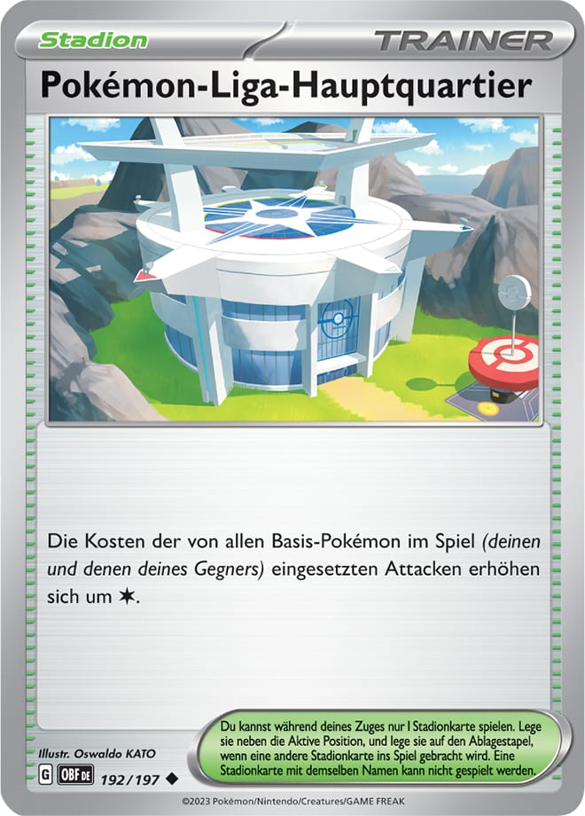 OBF192 - Pokémon-Liga Hauptquartier - Obsidianflammen - KP 03 - (OBF192/197)