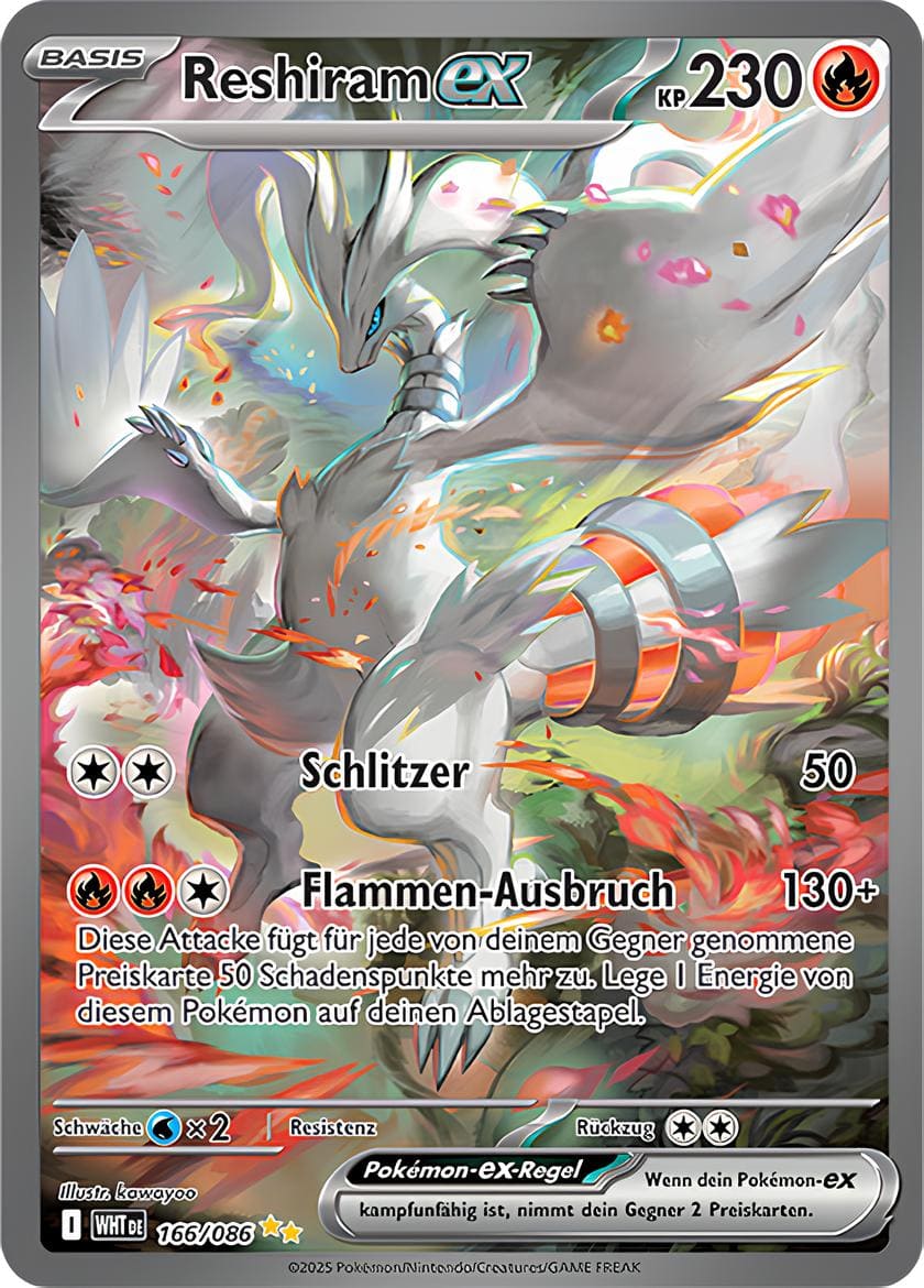 WHT166 - Reshiram EX - Weiße Flammen - KP 10.5 - (WHT166/86)