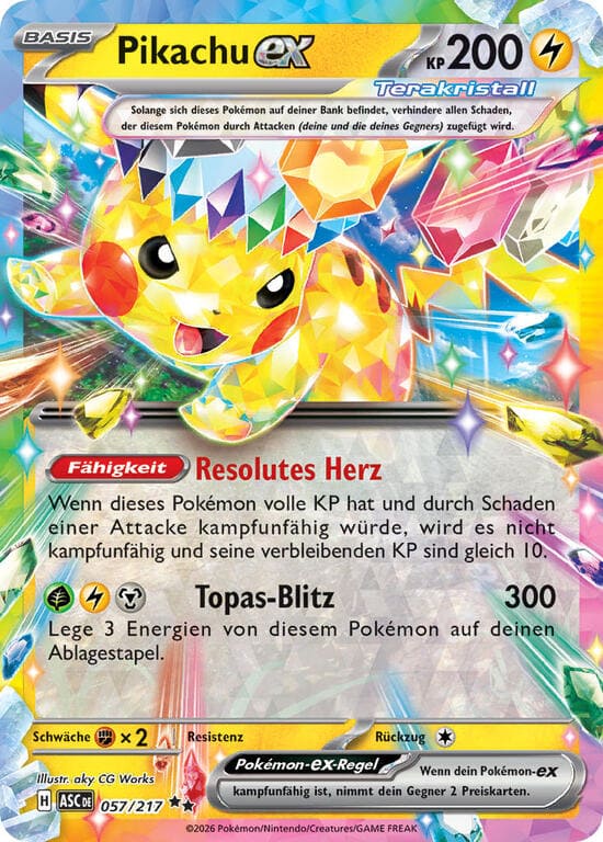 ASC057 - Pikachu ex - Erhabene Helden - ME 2.5 - (ASC057/217)
