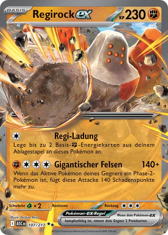 ASC107 - Regirock ex - Erhabene Helden - ME 2.5 - (ASC107/217)