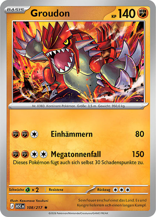 ASC108 - Groudon - Erhabene Helden - ME 2.5 - (ASC108/217)
