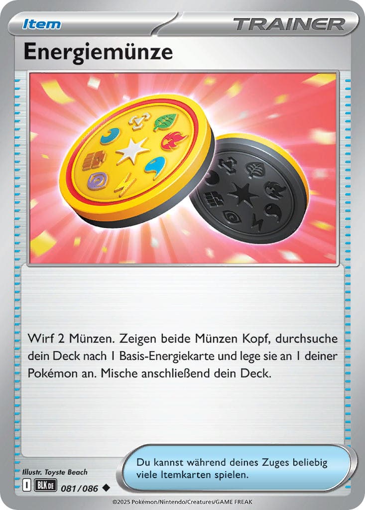 BLK081 - Energiemünze - Schwarze Blitze - KP 10.5 - (BLK081/86)