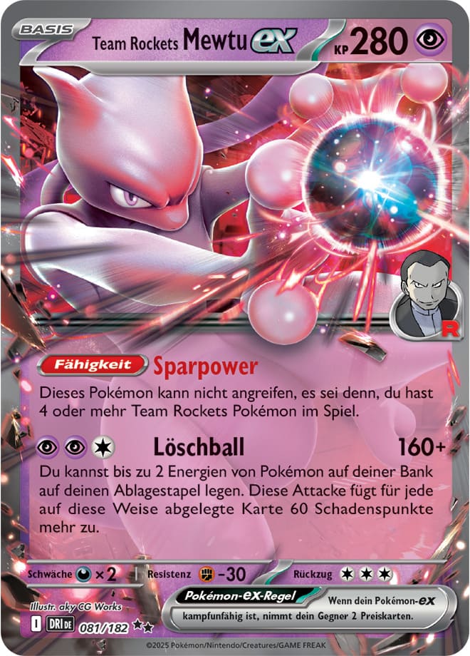 DRI081 - Team Rockets Mewtu ex - Ewige Rivalen - KP 10 - (DRI081/182)
