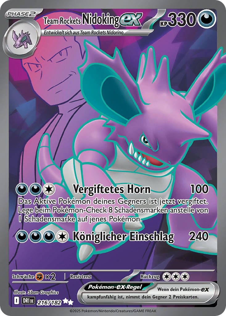 DRI216 - Team Rockets Nidoking EX - Ewige Rivalen - KP 10 - (DRI216/182)