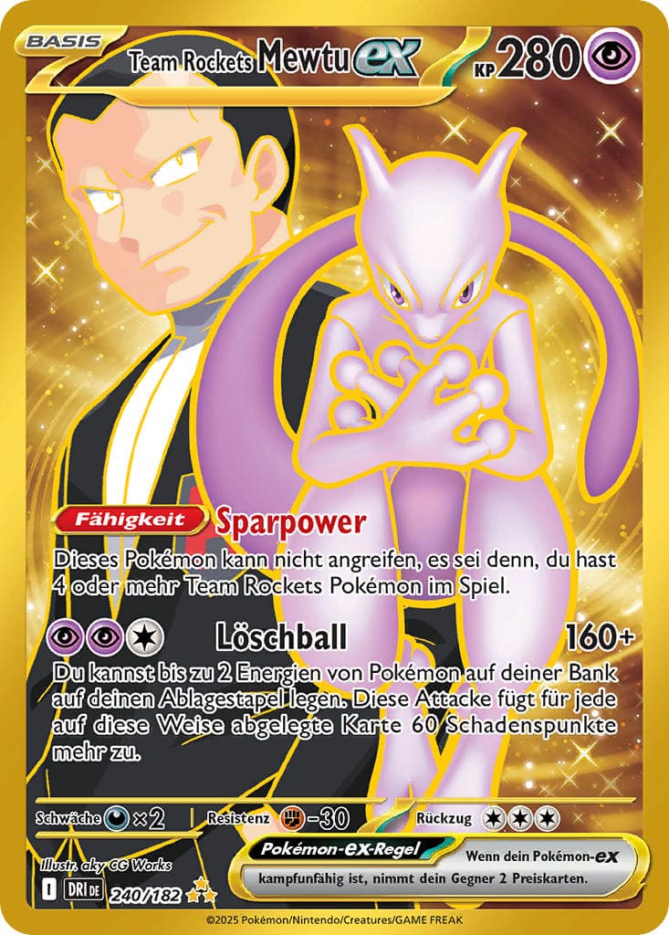 DRI240 - Team Rockets Mewtu EX - Ewige Rivalen - KP 10 - (DRI240/182)