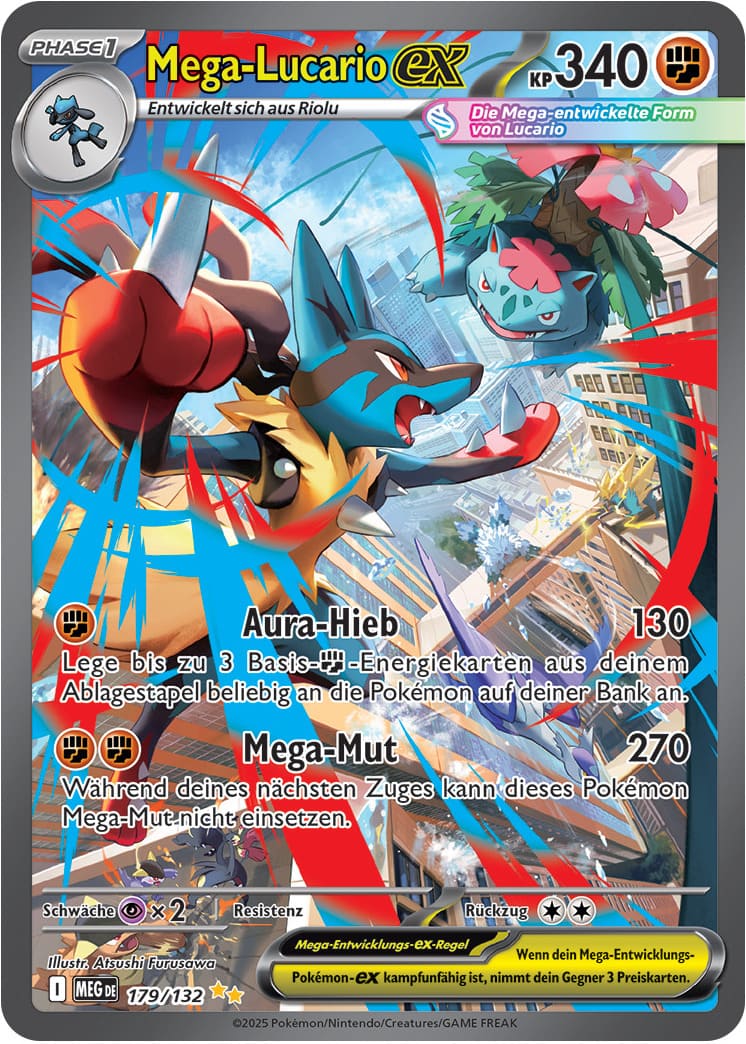 MEG179 - Mega Lucario EX - Mega Entwicklung - ME 01 - (MEG179/132)