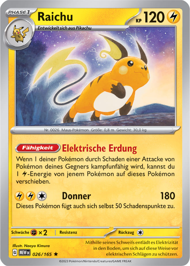 MEW026 - Raichu - 151 - KP 3.5 - (MEW026/165)