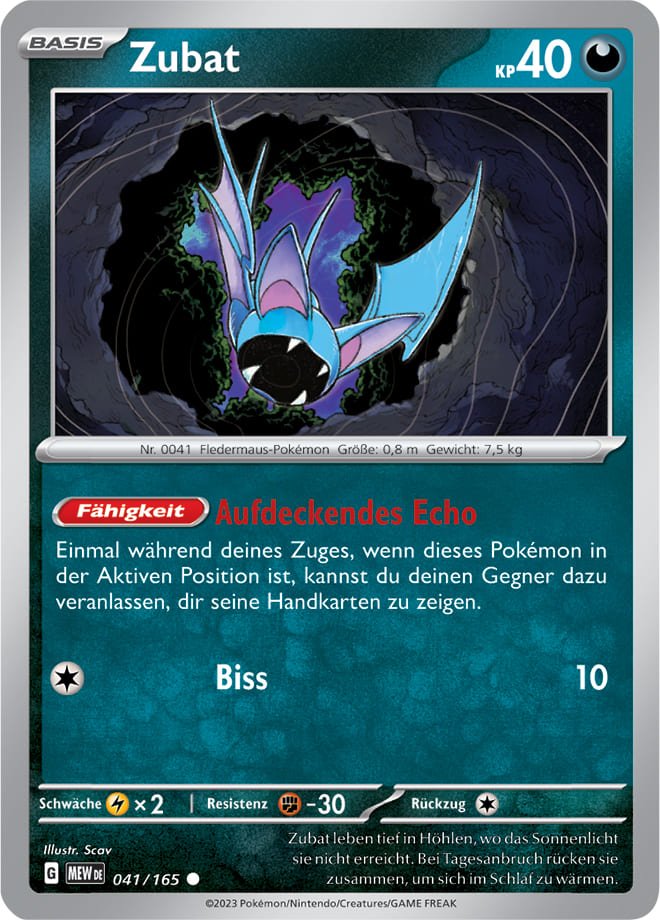 MEW041 - Zubat - 151 - KP 3.5 - (MEW041/165)