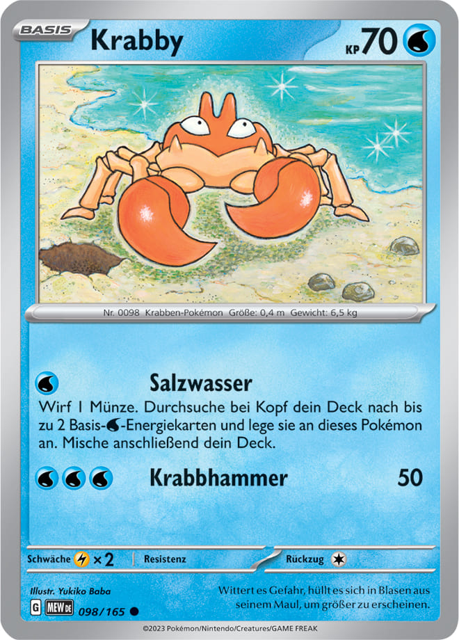 MEW098 - Krabby - 151 - KP 3.5 - (MEW098/165)