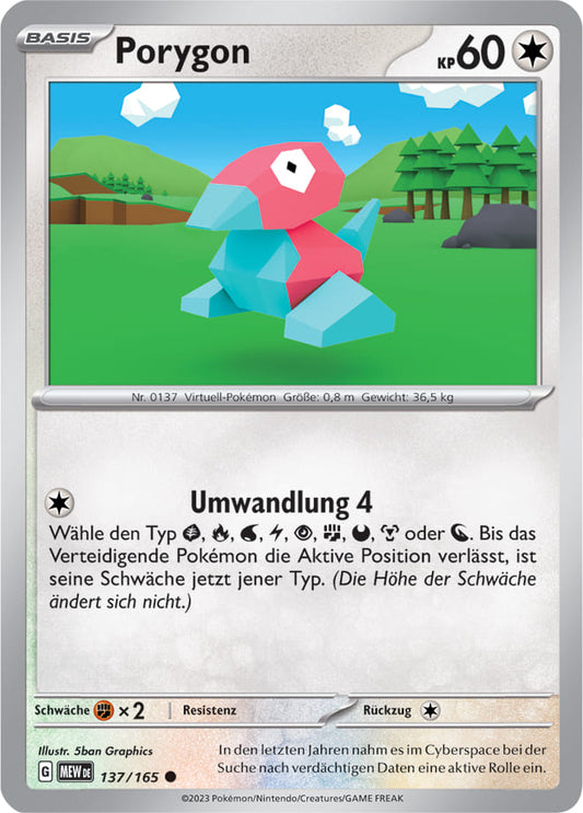 MEW137 - Porygon - 151 - KP 3.5 - (MEW137/165)
