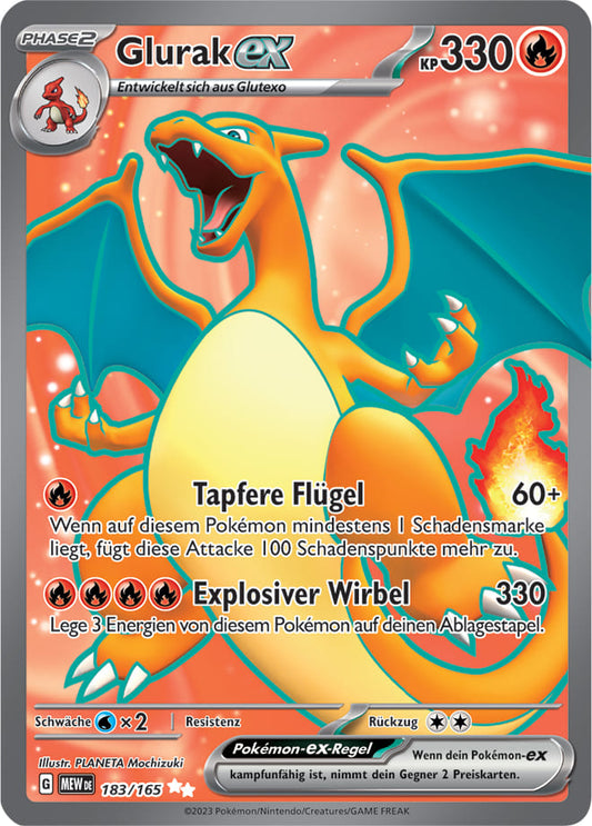 MEW183 - Glurak EX - 151 - KP 3.5 - (MEW183/165)