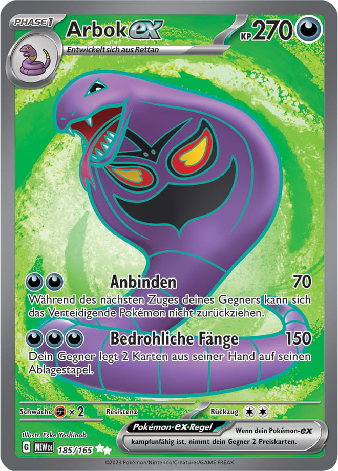 MEW185 - Arbok EX - 151 - KP 3.5 - (MEW185/165)
