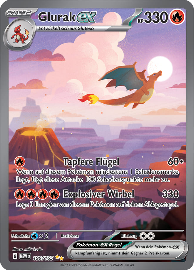 MEW199 - Glurak EX - 151 - KP 3.5 - (MEW199/165)