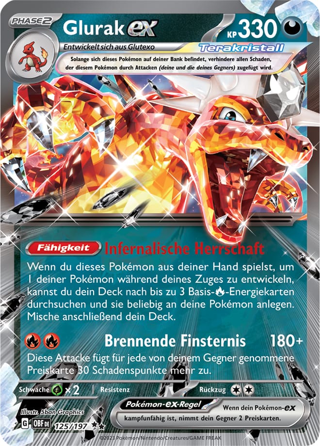 OBF125 - Glurak EX - Obsidianflammen - KP 03 - (OBF125/197)