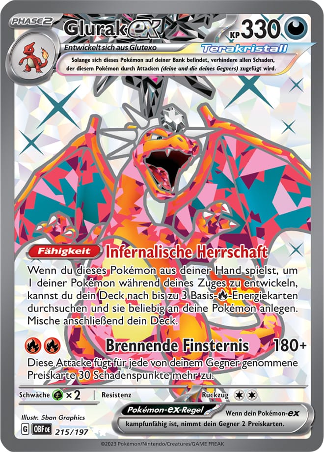 OBF215 - Glurak EX - Obsidianflammen - KP 03 - (OBF215/197)