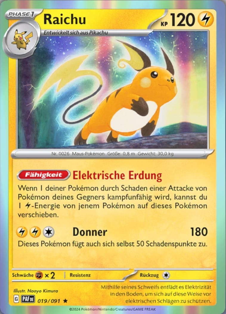 PAF019 - Raichu - Paldeas Schicksale - KP 4.5 - (PAF019/91)