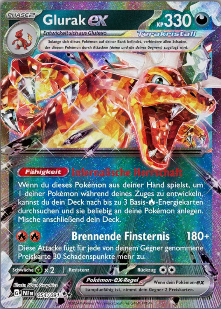 PAF054 - Glurak ex - Paldeas Schicksale - KP 4.5 - (PAF054/91)