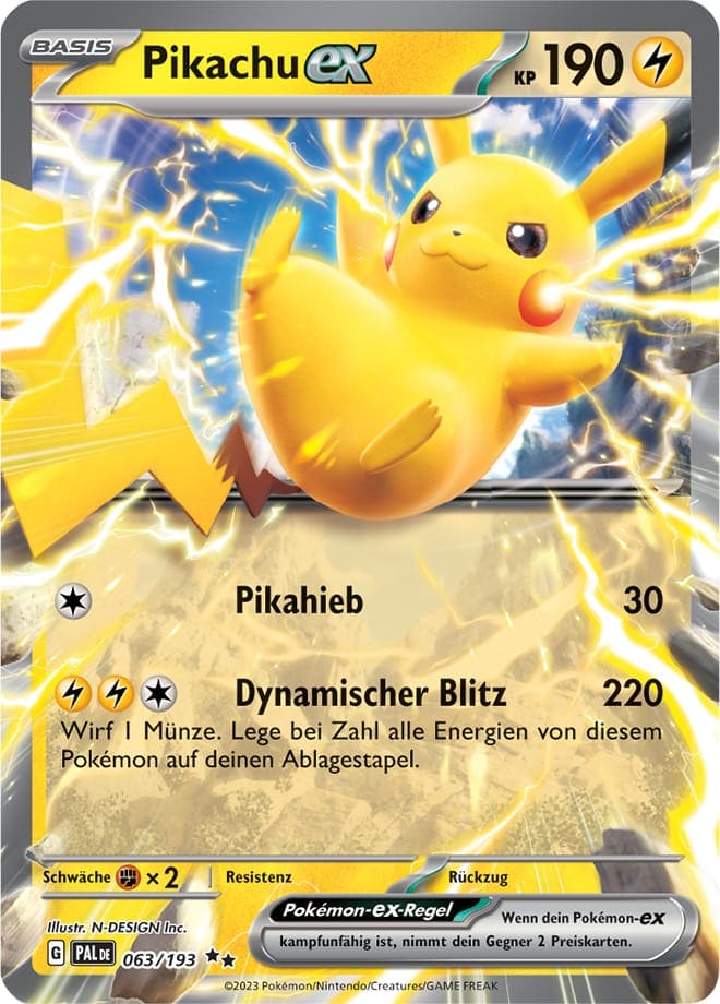 PAL063 - Pikachu EX - Entwicklungen in Paldea - KP 02 - (PAL063/193)