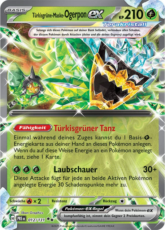 PRE012 - Türkisgrüne Maske Ogerpon ex - Prismatische Entwicklungen - KP 8.5 - (PRE012/131)