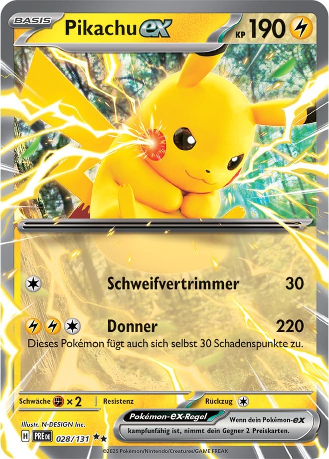 PRE028 - Pikachu ex - Prismatische Entwicklungen - KP 8.5 - (PRE028/131)