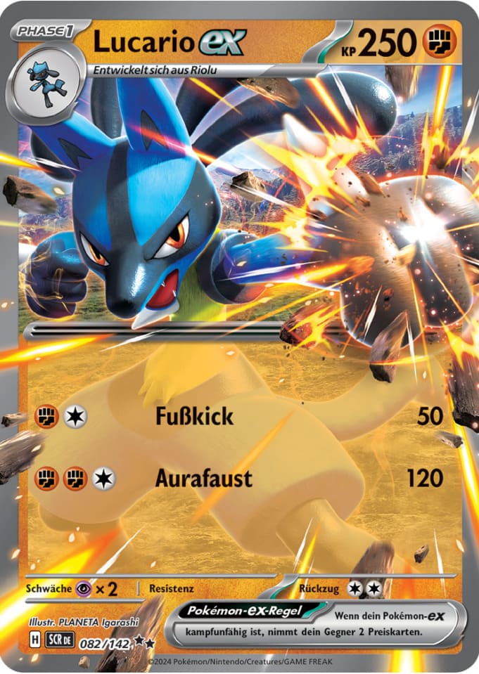 SCR082 - Lucario ex - Stellarkrone - KP 07 - (SCR082/142)