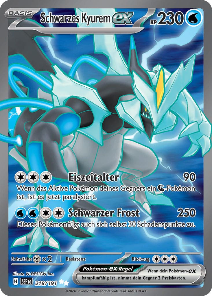 SSP218 - Schwarzes Kyurem EX - Stürmische Funken - KP 08 - (SSP218/191)