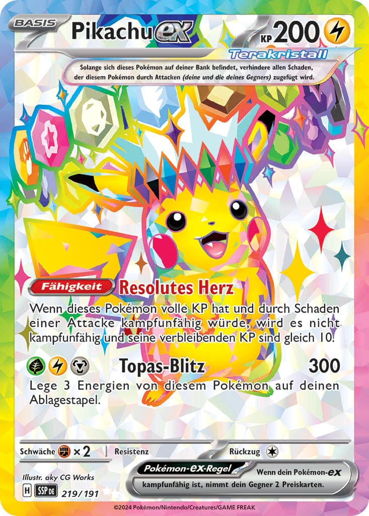 SSP219 - Pikachu EX - Stürmische Funken - KP 08 - (SSP219/191)