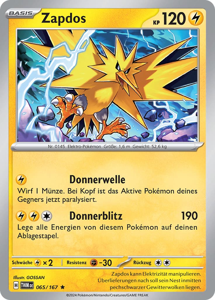 TWM065 - Zapdos - Maskerade im Zwielicht - KP 06 - (TWM065/167)