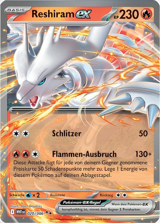 WHT020 - Reshiram ex - Weiße Flammen - KP 10.5 - (WHT020/86)